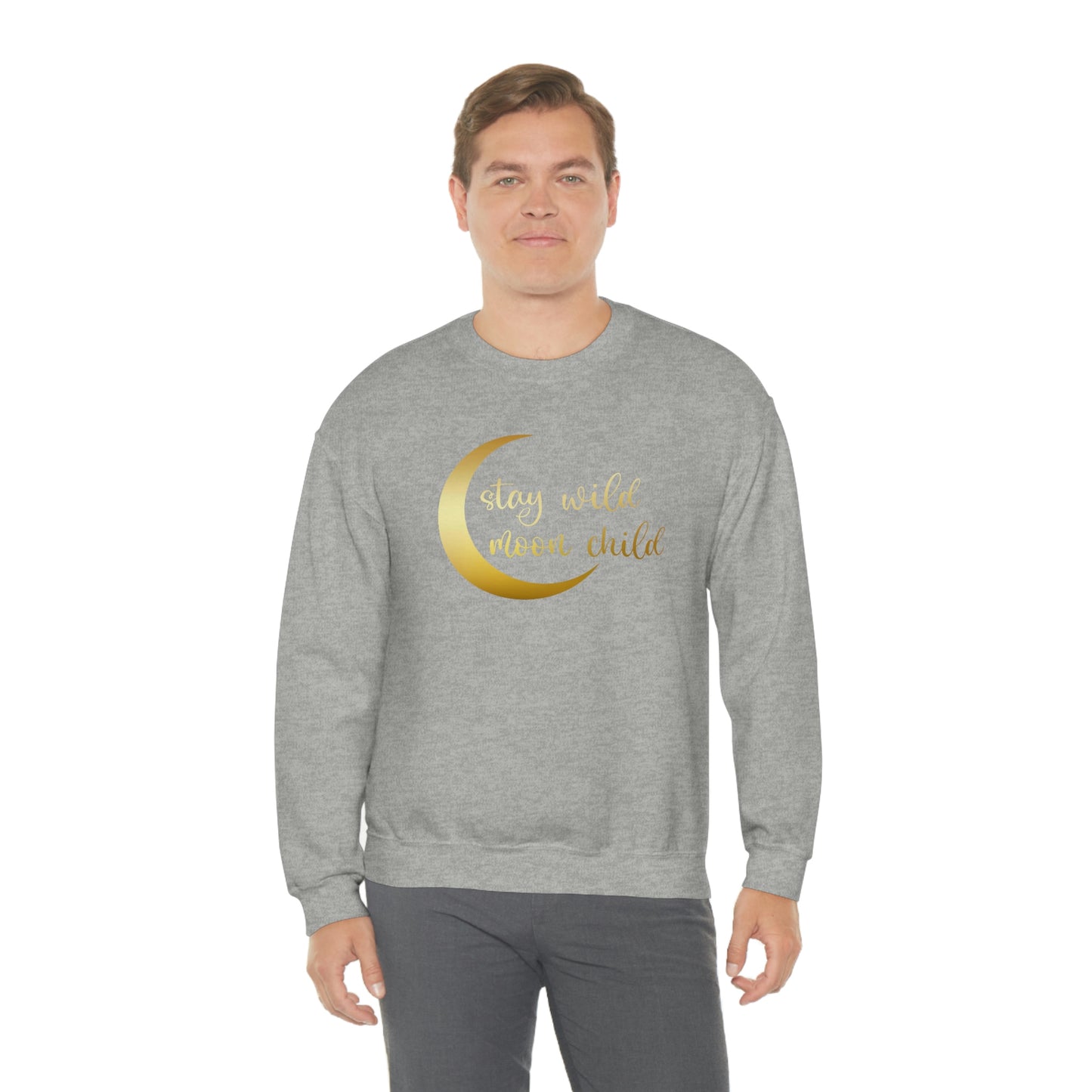 Stay Wild Moon Child Gold unisex heavy blend crewneck sweatshirt