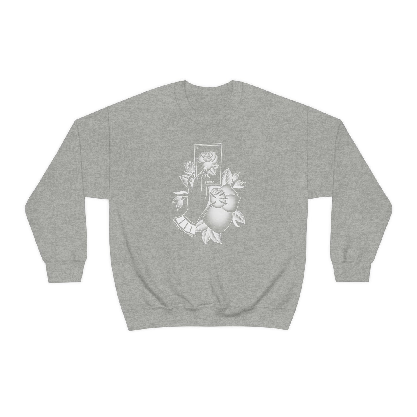 Rosa Card Shaded White unisex heavy blend crewneck sweatshirt