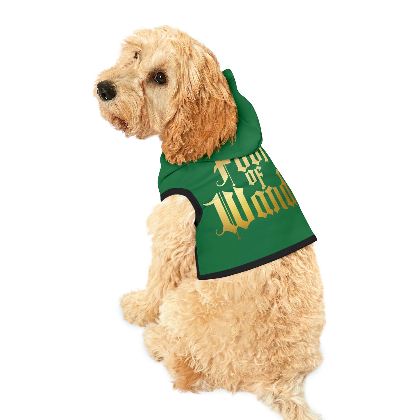 Four of Wands Green Dog Hoodie