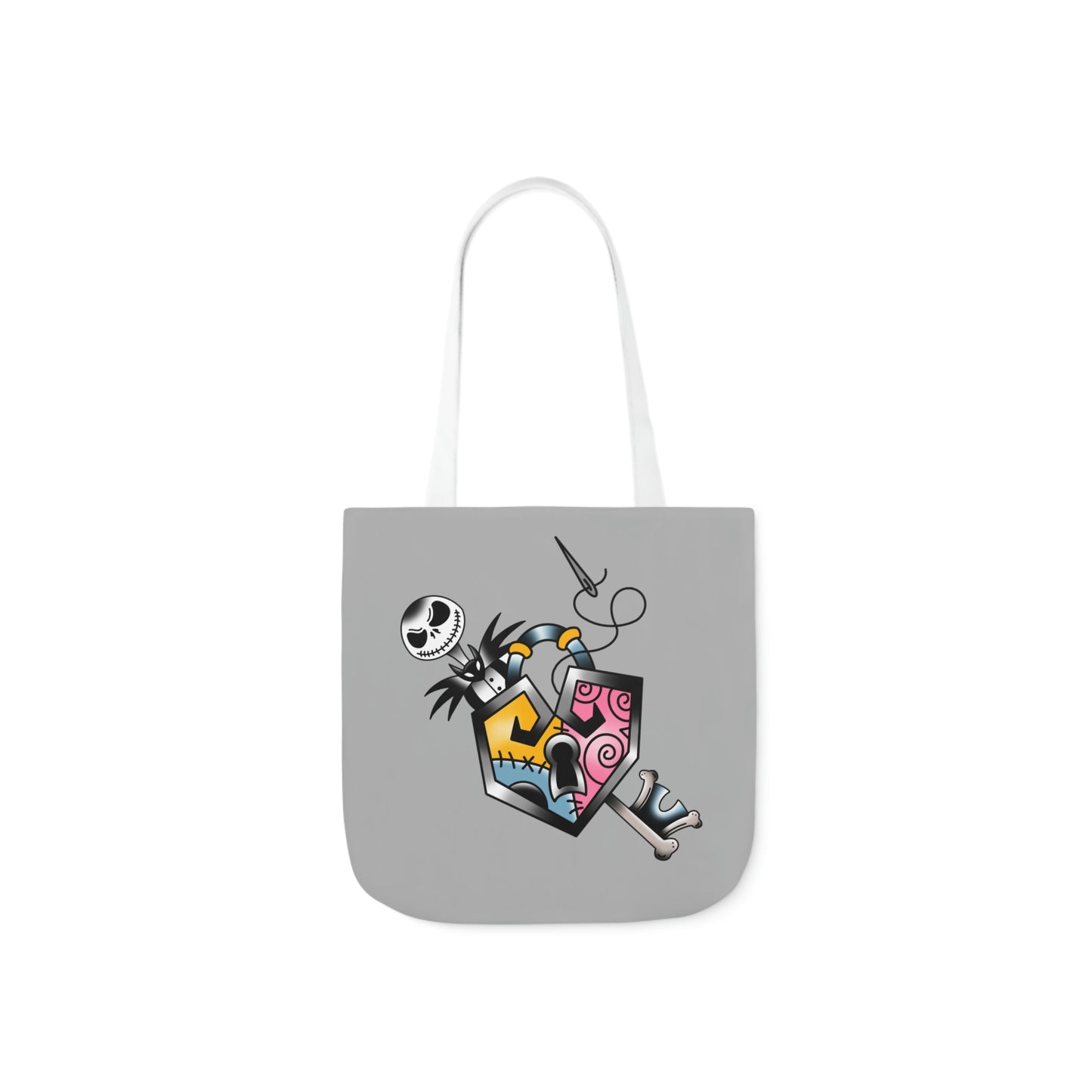 JS Lock and Key AOP Polyester Canvas Tote Bag