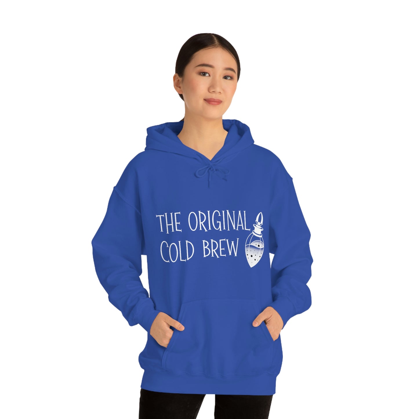 The Original Cold Brew White Font Unisex Heavy Blend™ Hooded Sweatshirt