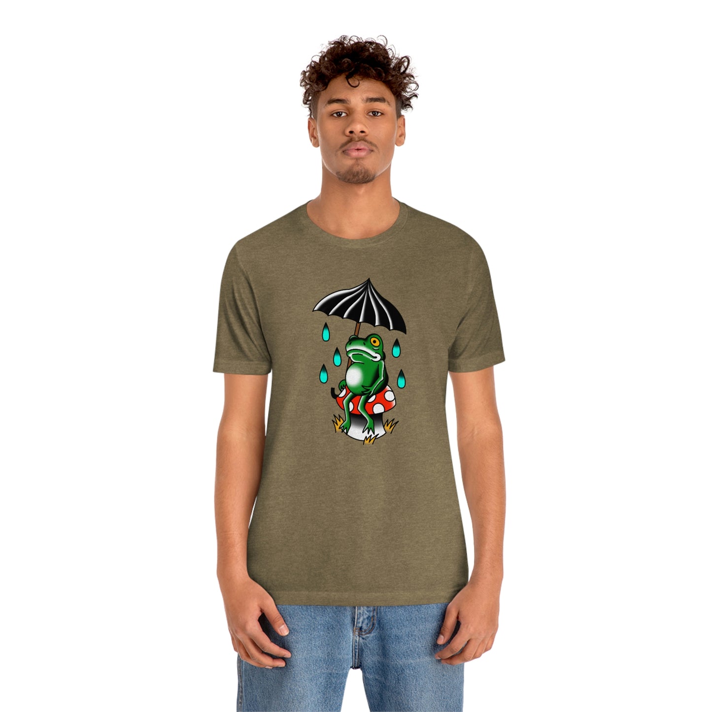 Rainy Day Frog Unisex Jersey Short Sleeve Tee