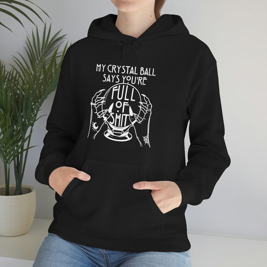 My Crystal Ball White Font Unisex Heavy Blend™ Hooded Sweatshirt