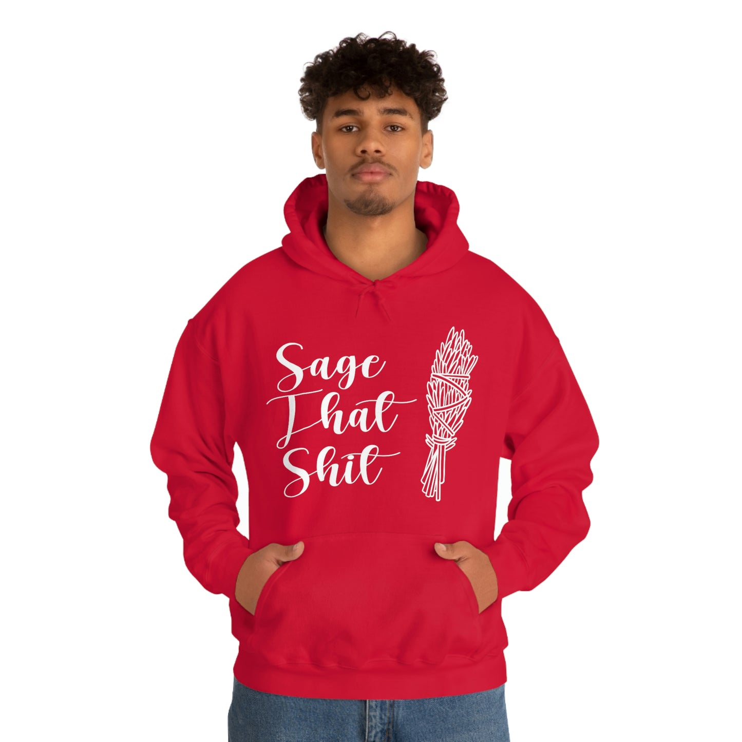 Sage That White Font Unisex Heavy Blend™ Hooded Sweatshirt