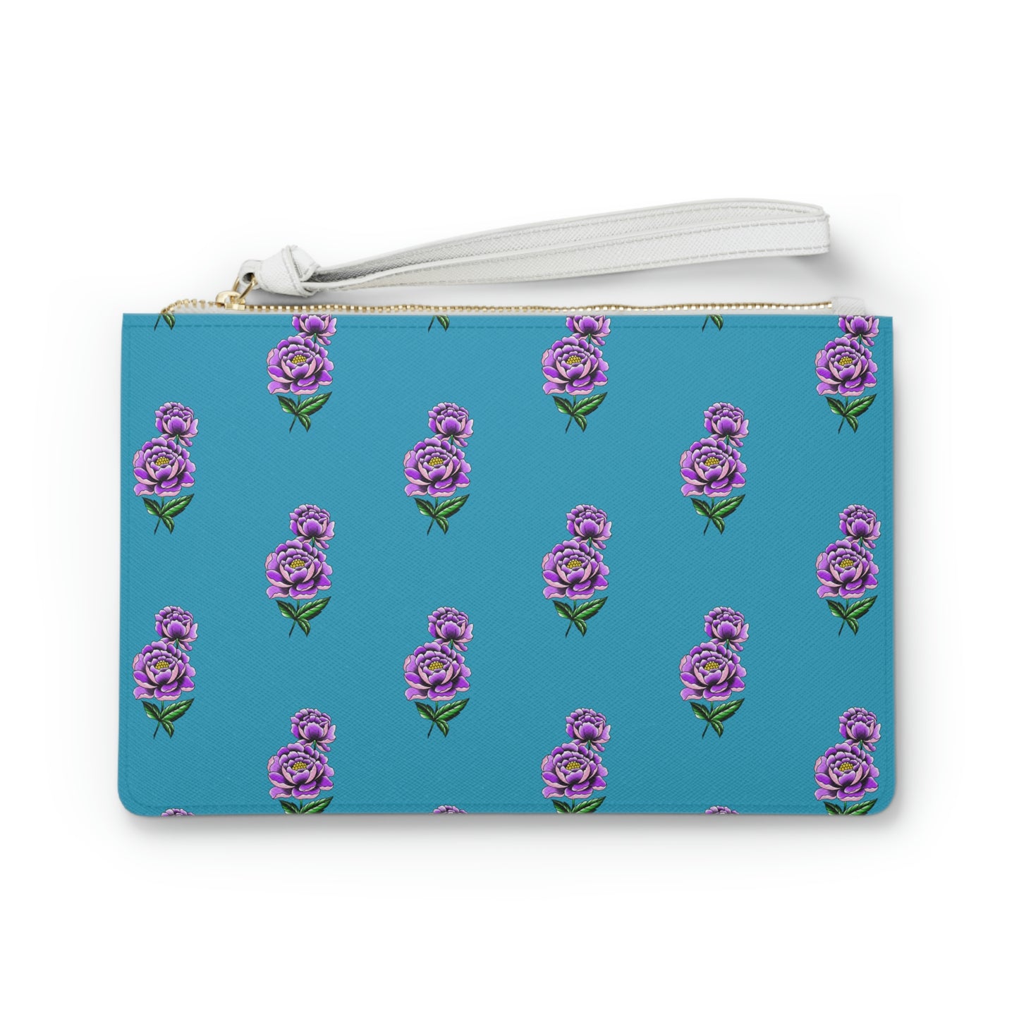 Flower, Turquoise Clutch Bag