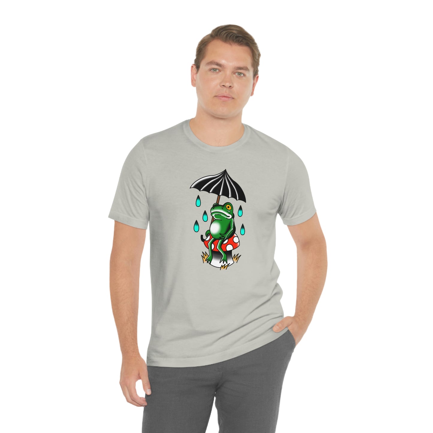 Rainy Day Frog Unisex Jersey Short Sleeve Tee