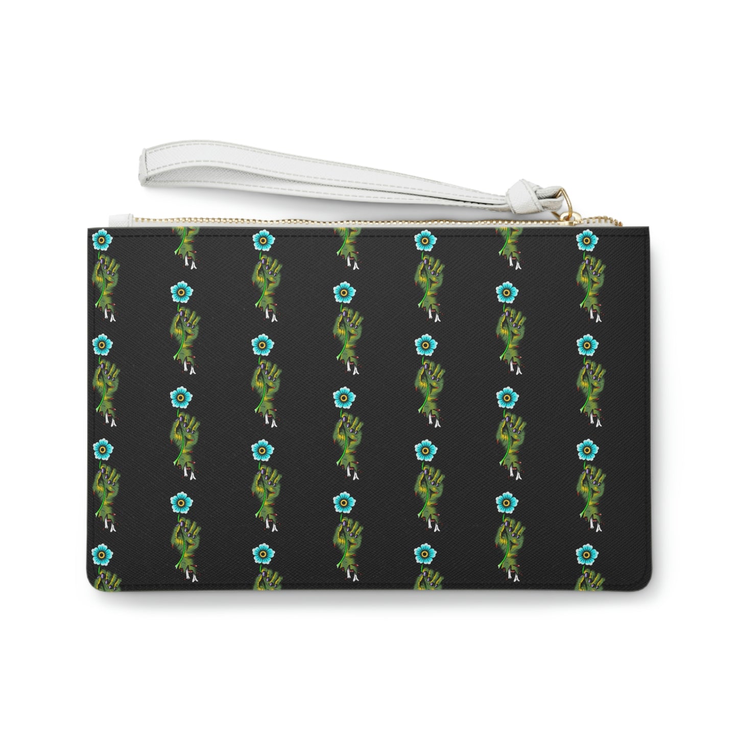 Zombie Flower Black Clutch Bag