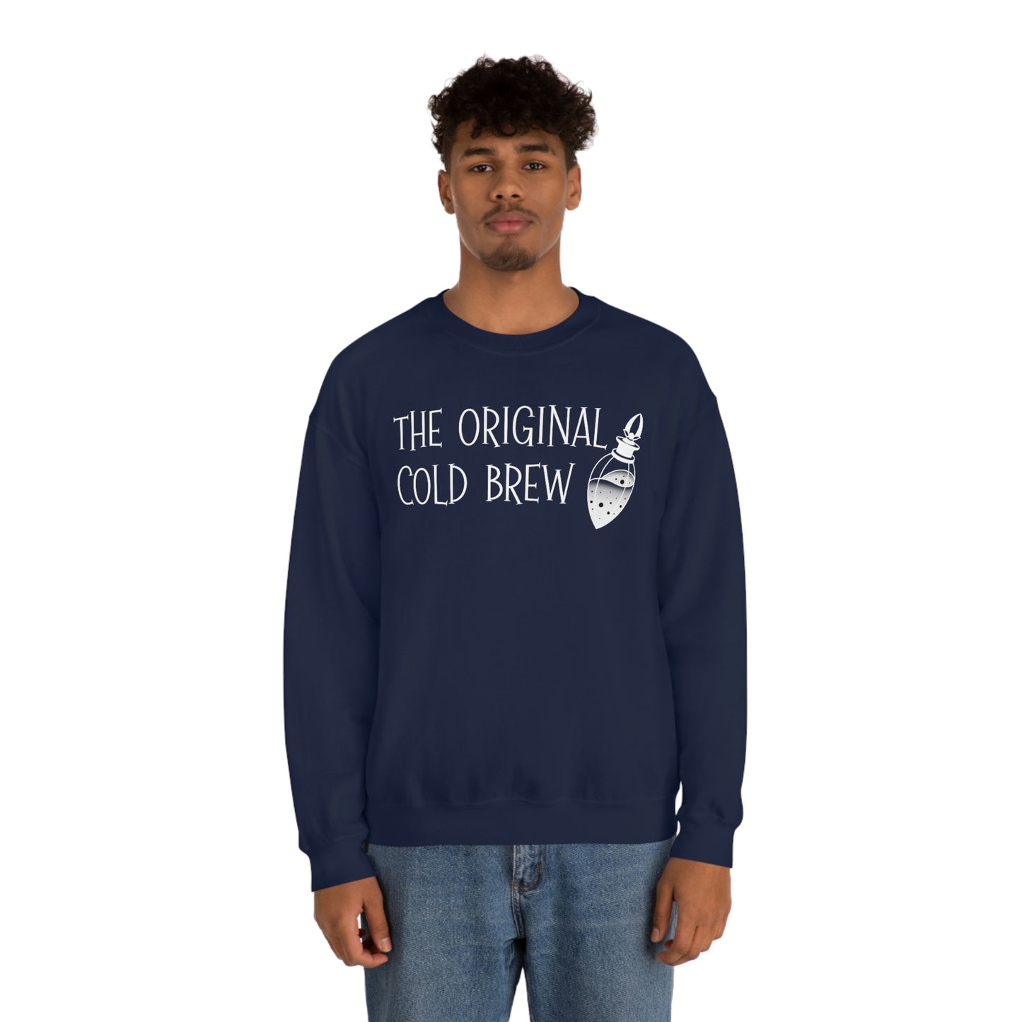 The Original Cold Brew White Font unisex heavy blend crewneck sweatshirt