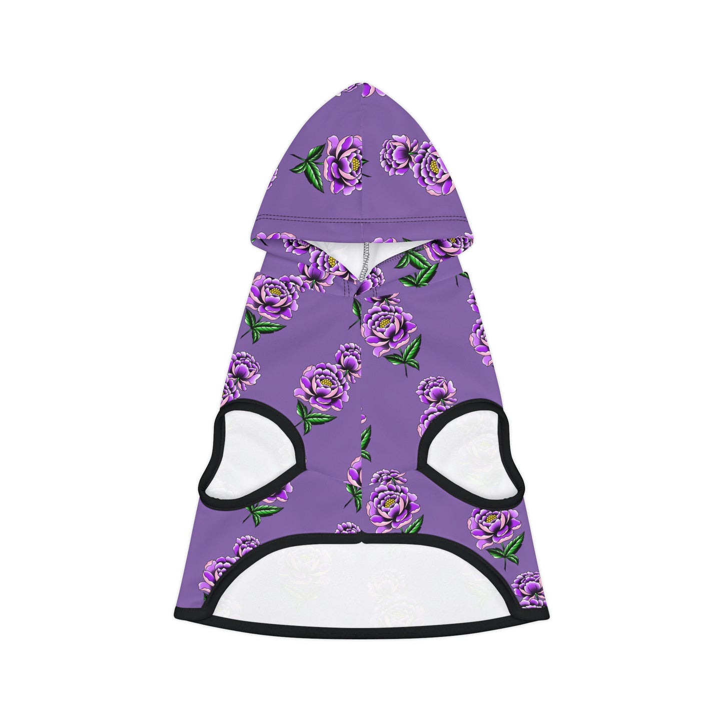 Flower Pattern Purple Dog Hoodie