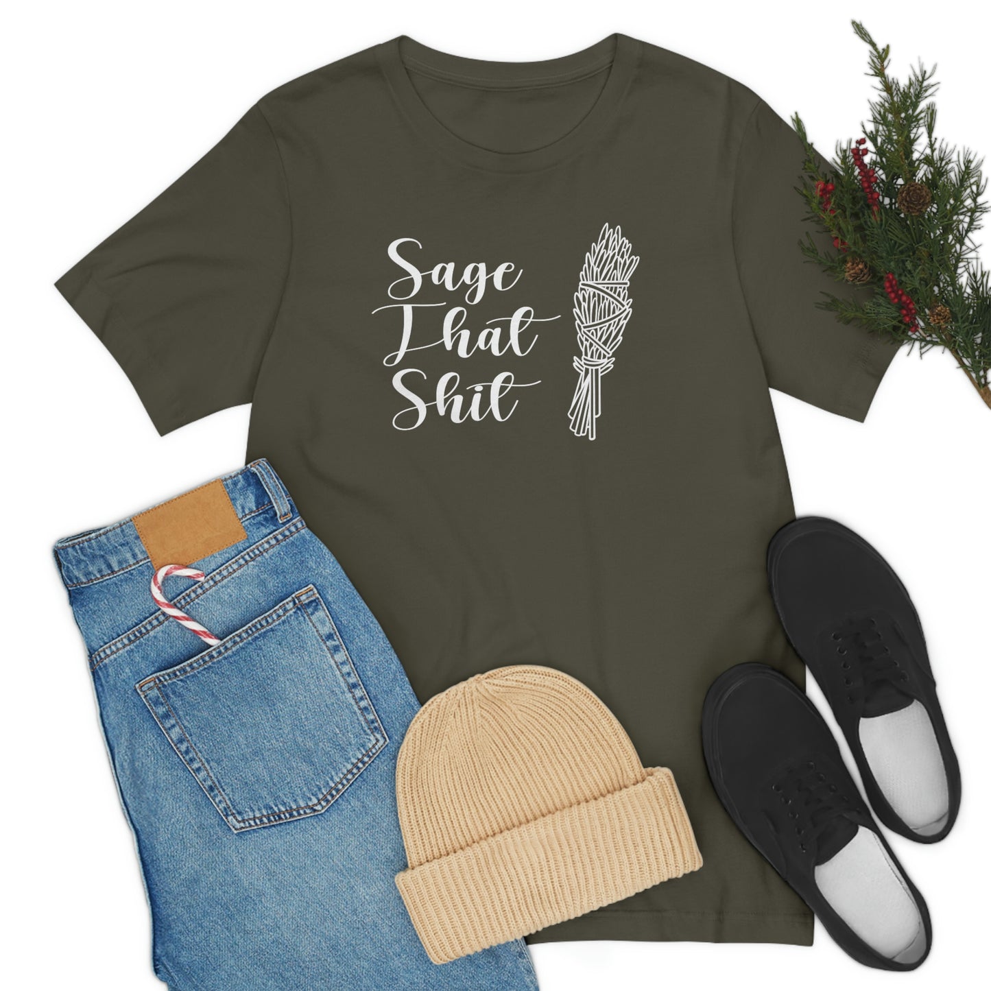 Sage That White Font Unisex Jersey Short Sleeve Tee