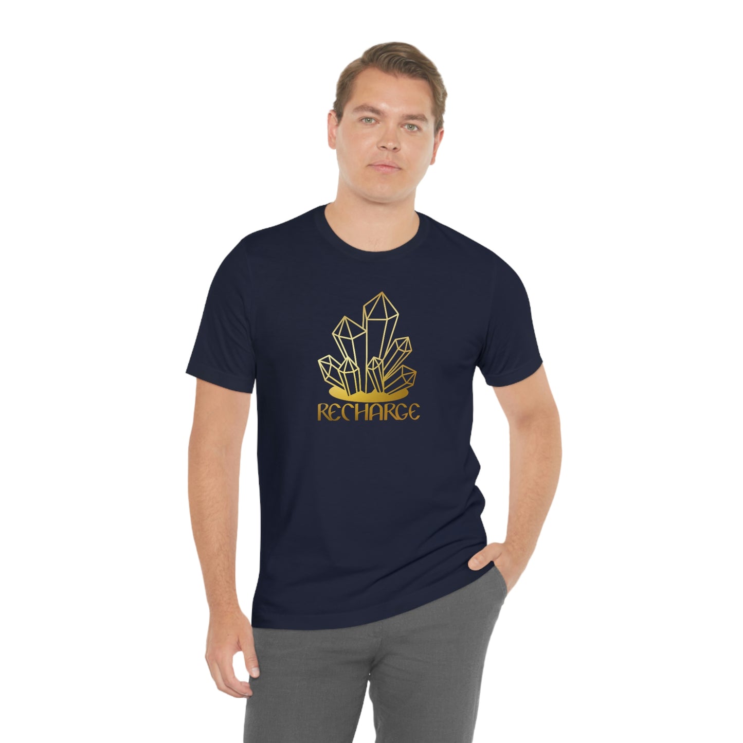 Recharge Gold Font Unisex Jersey Short Sleeve Tee