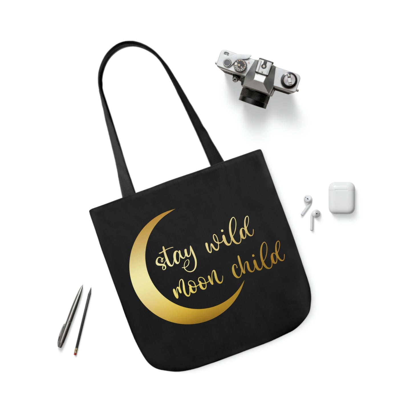 Stay Wild Moon Child AOP Polyester Canvas Tote Bag