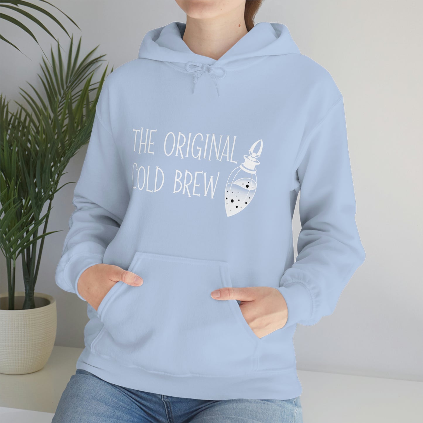 The Original Cold Brew White Font Unisex Heavy Blend™ Hooded Sweatshirt