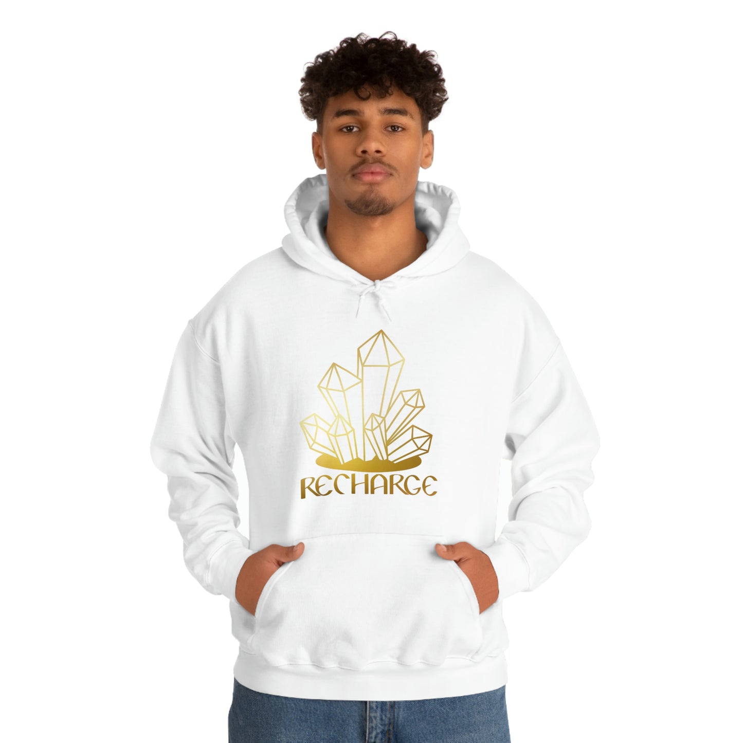 Recharge Gold Font Unisex Heavy Blend™ Hooded Sweatshirt