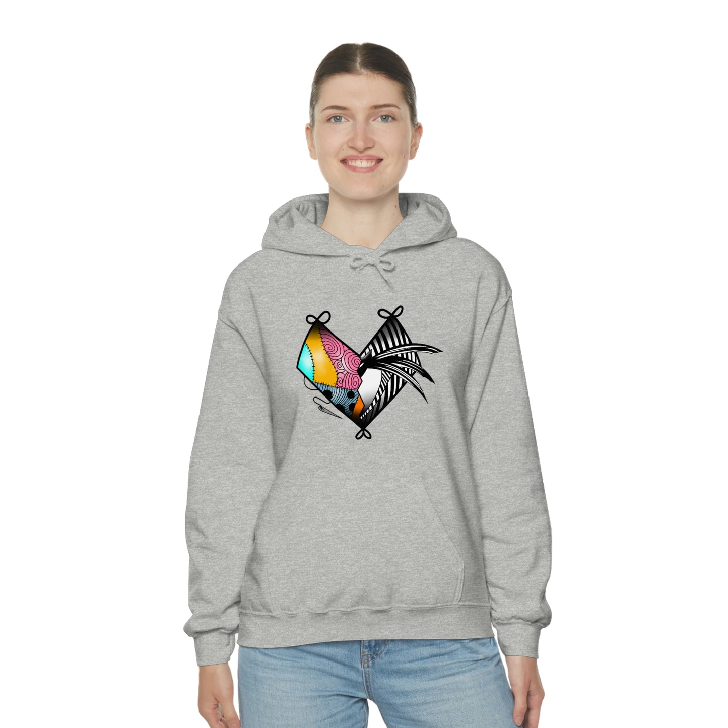 Jack and Sally Heart Unisex Heavy Blend™ Hooded Sweatshirt