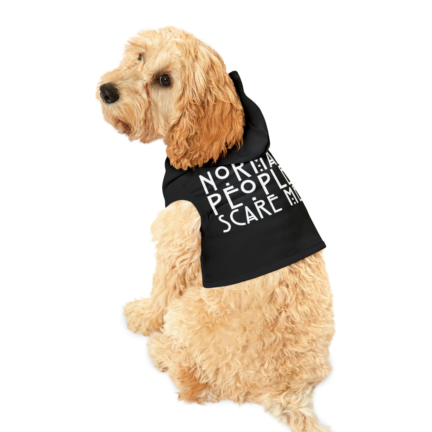 Normal People Scare Me Black Dog Hoodie