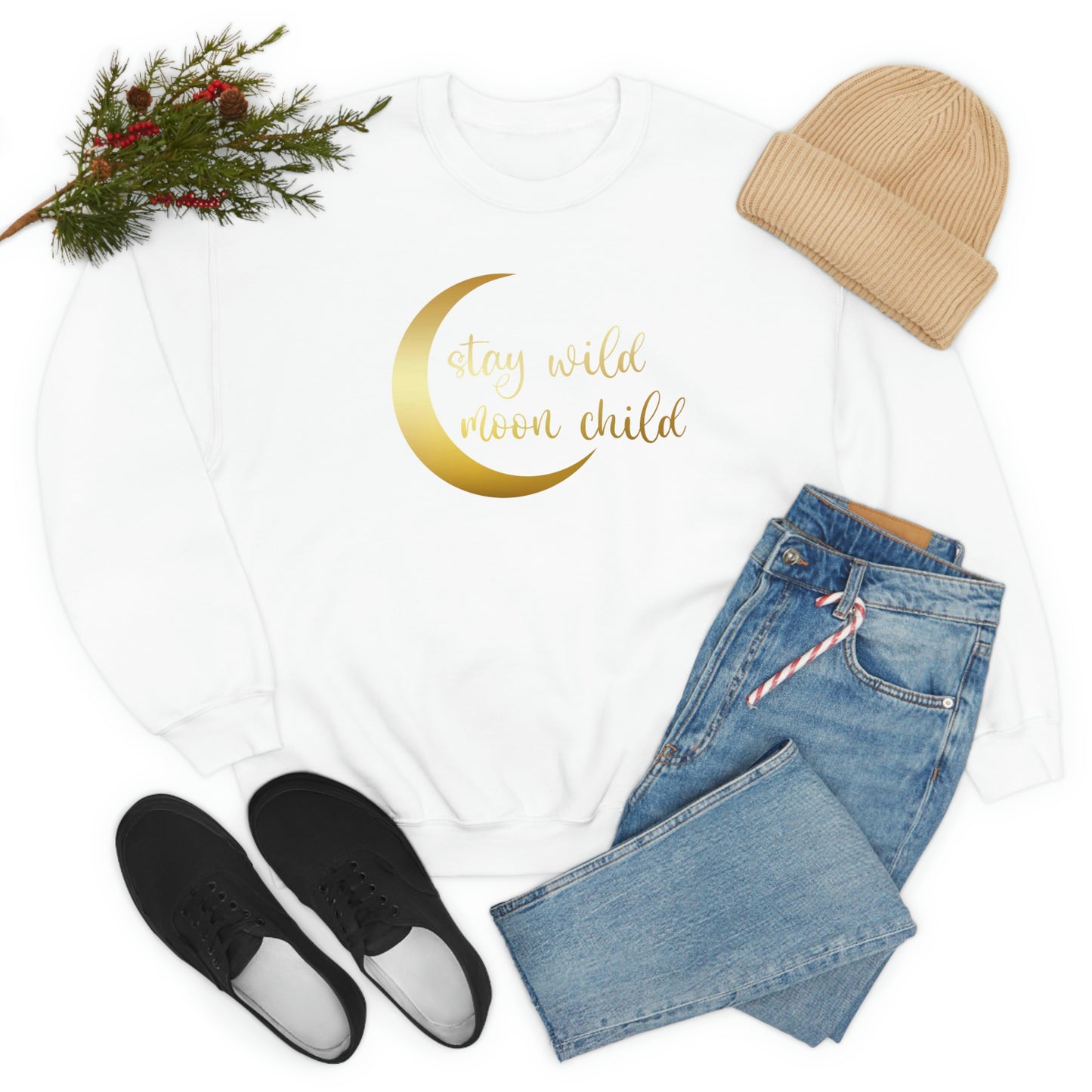 Stay Wild Moon Child Gold unisex heavy blend crewneck sweatshirt