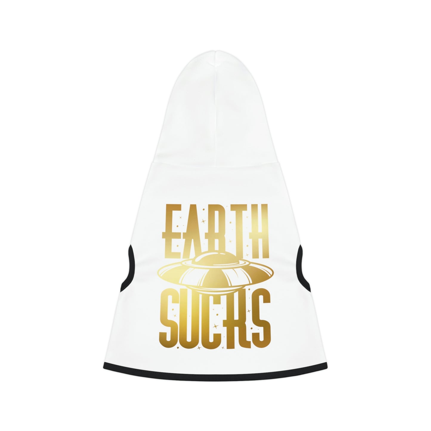 Earth Sucks White Dog Hoodie