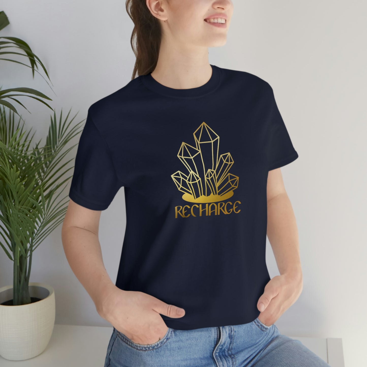 Recharge Gold Font Unisex Jersey Short Sleeve Tee