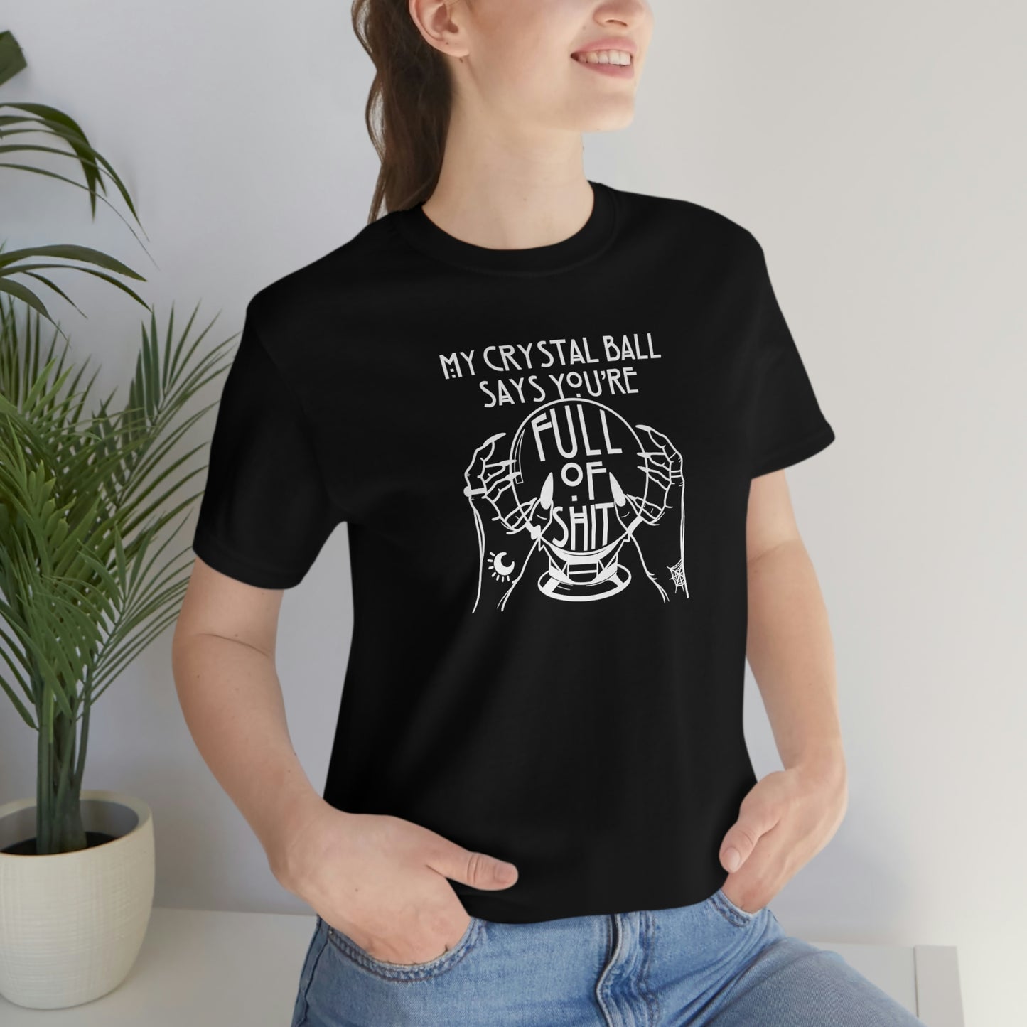 My Crystal Ball White Font Unisex Jersey Short Sleeve Tee