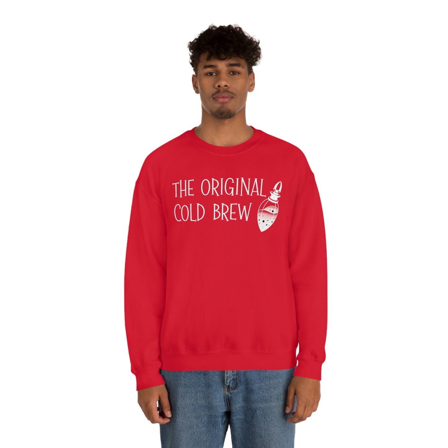 The Original Cold Brew White Font unisex heavy blend crewneck sweatshirt