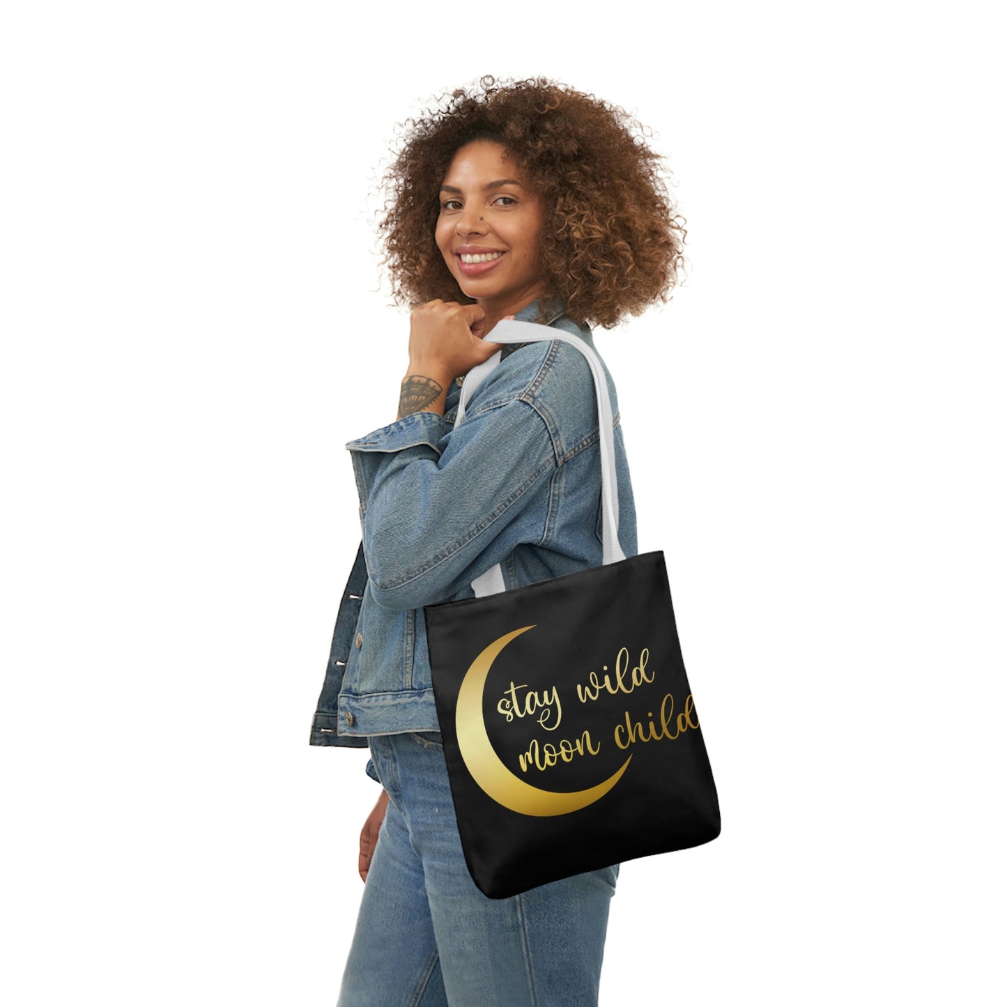 Stay Wild Moon Child AOP Polyester Canvas Tote Bag