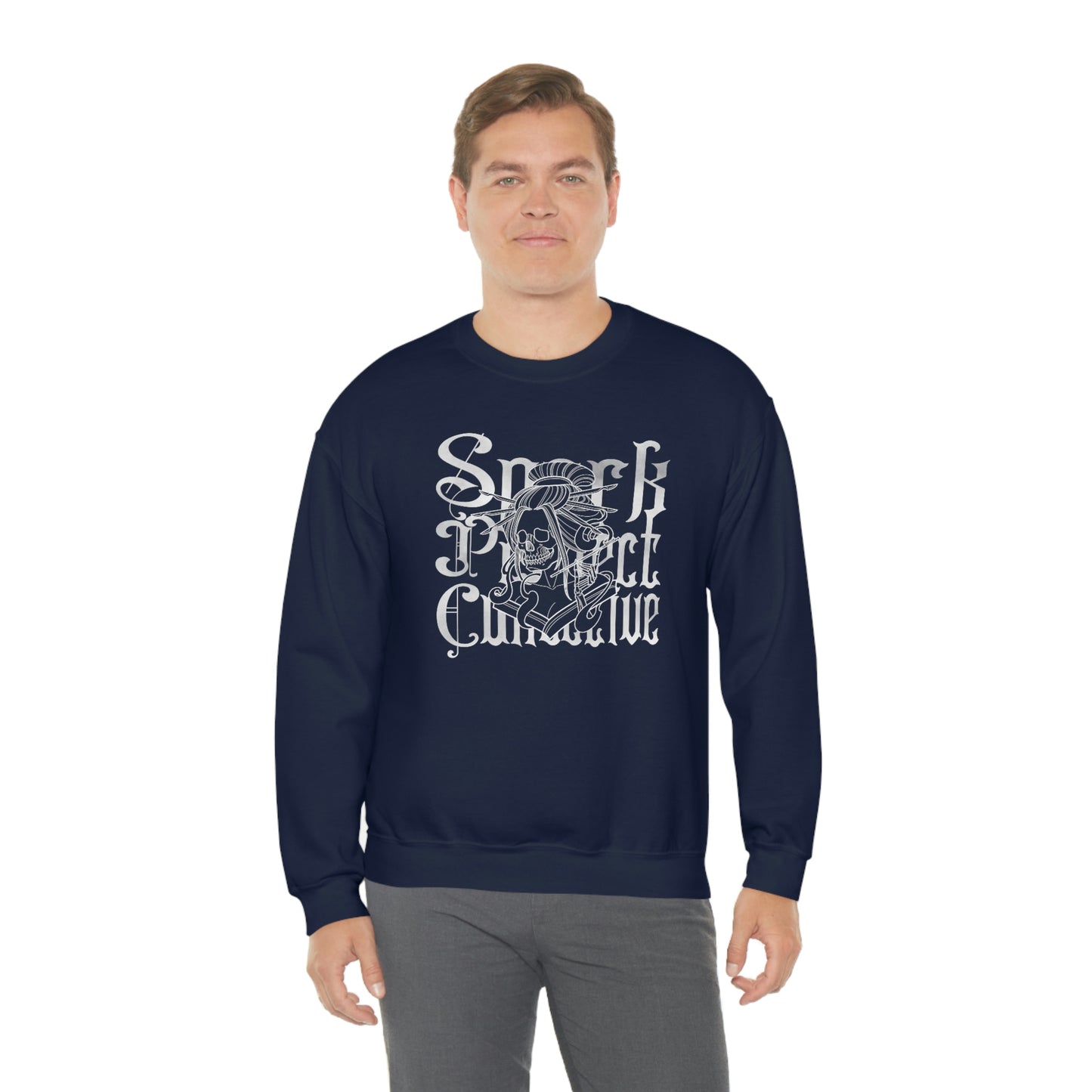 Japanese Spark White Font unisex heavy blend crewneck sweatshirt