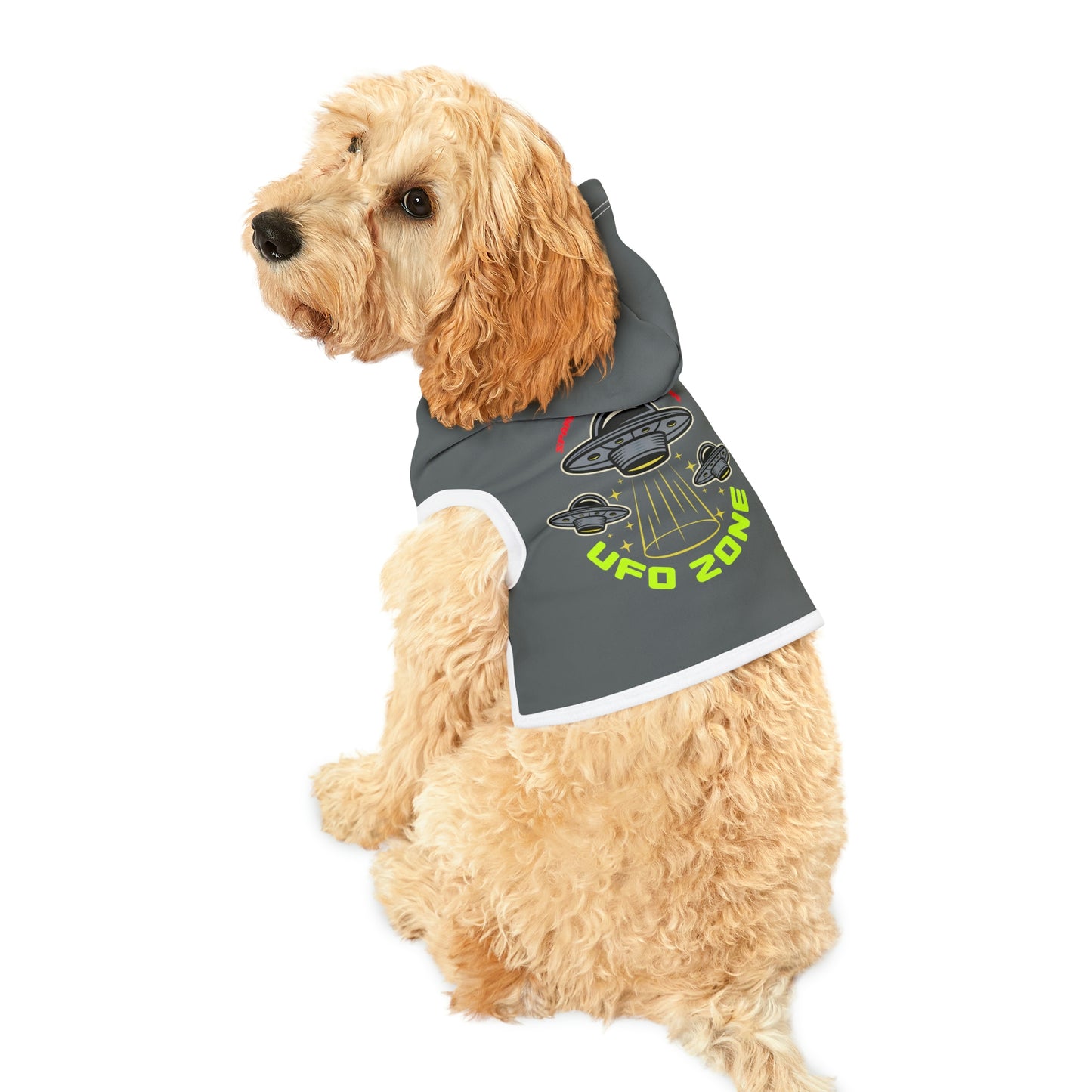 UFO Zone Dk Grey Dog Hoodie