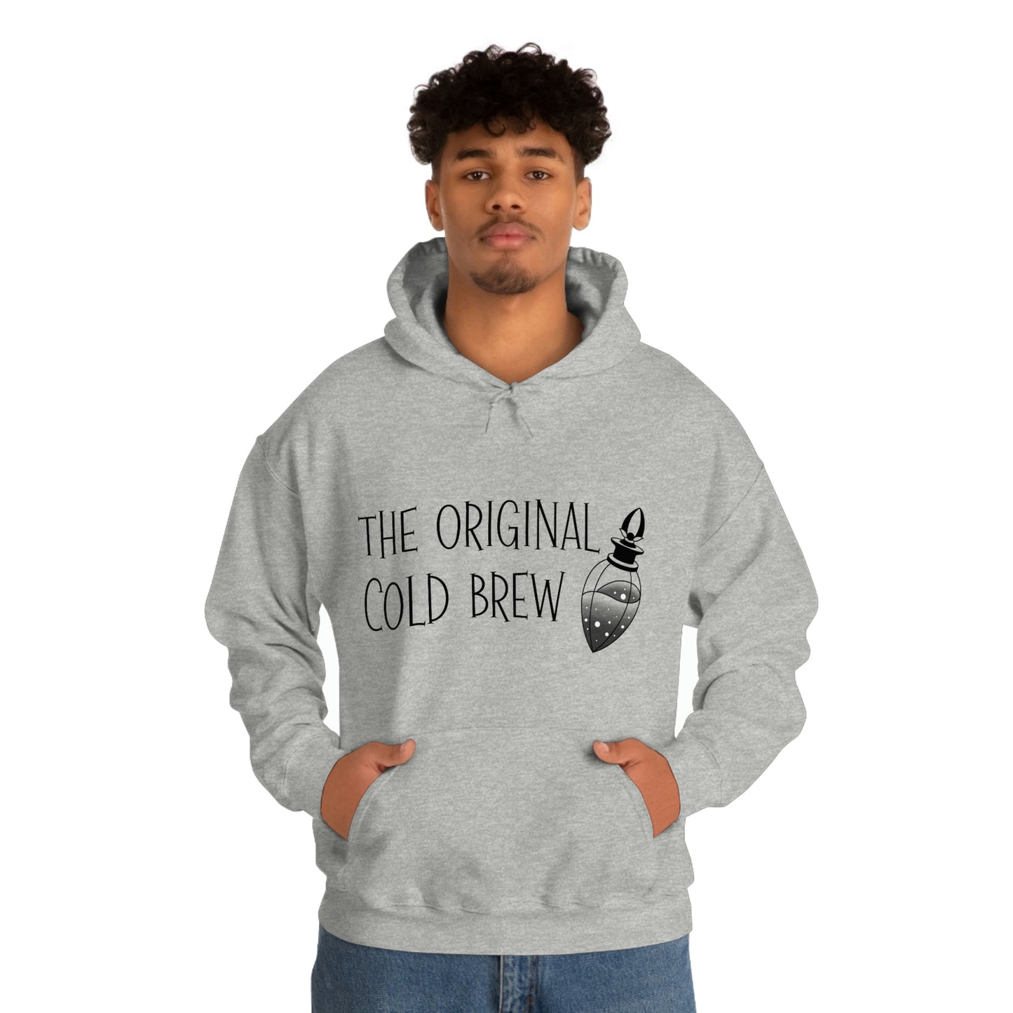 The Original Cold Brew Black Font Unisex Heavy Blend™ Hooded Sweatshirt