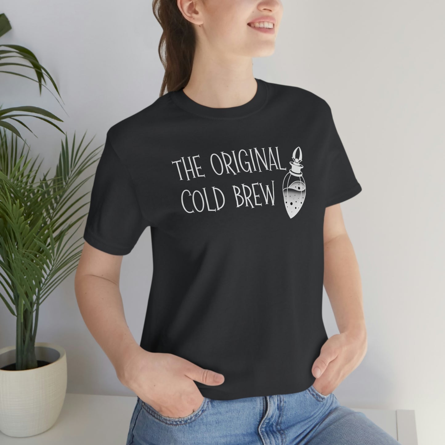 The Original Cold Brew White Font Unisex Jersey Short Sleeve Tee