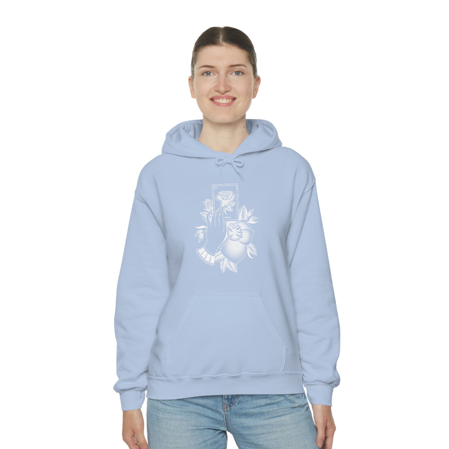 Rosa Card White Shaded Unisex Heavy Blend™ Hooded Sweatshirt