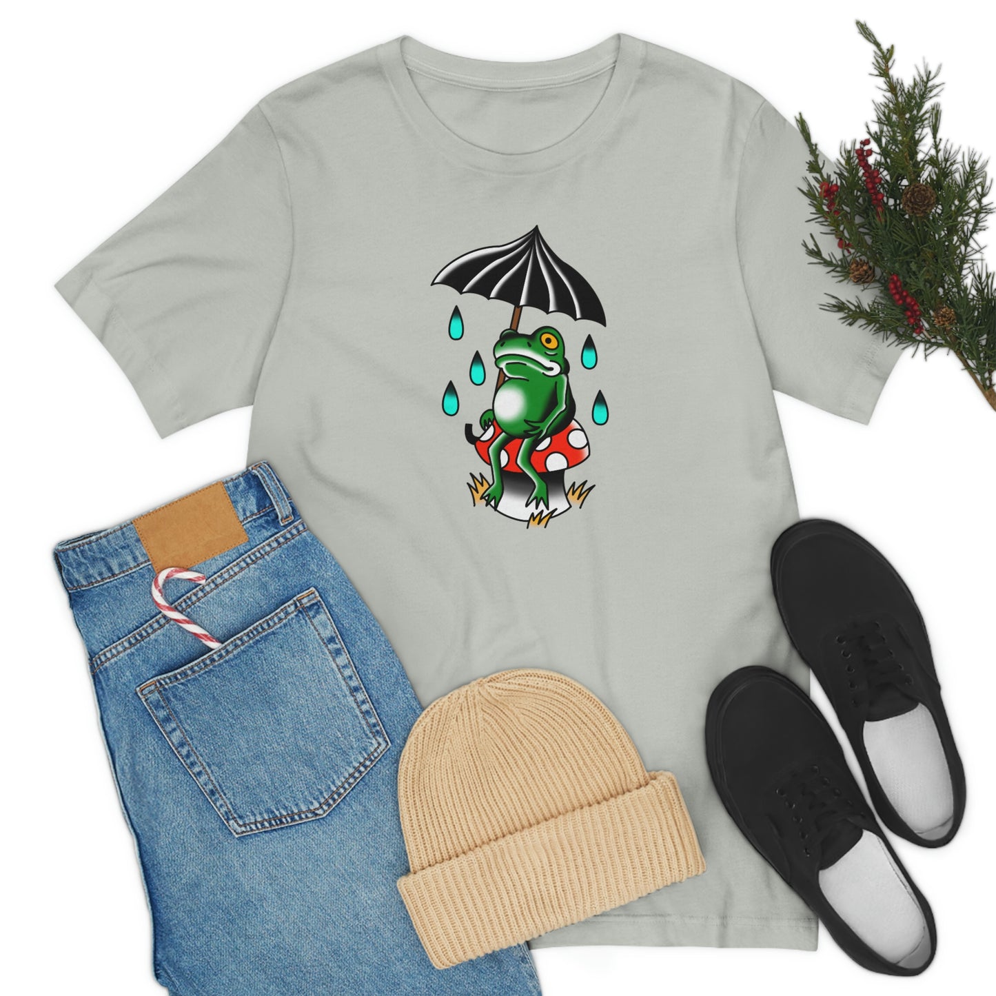 Rainy Day Frog Unisex Jersey Short Sleeve Tee