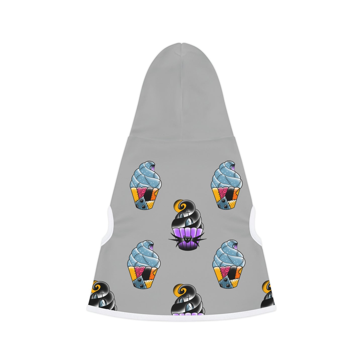 Jack and Sally Cupcake Grey Dog Hoodie