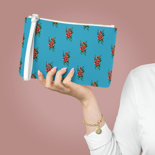 Rose, Turquoise Clutch Bag