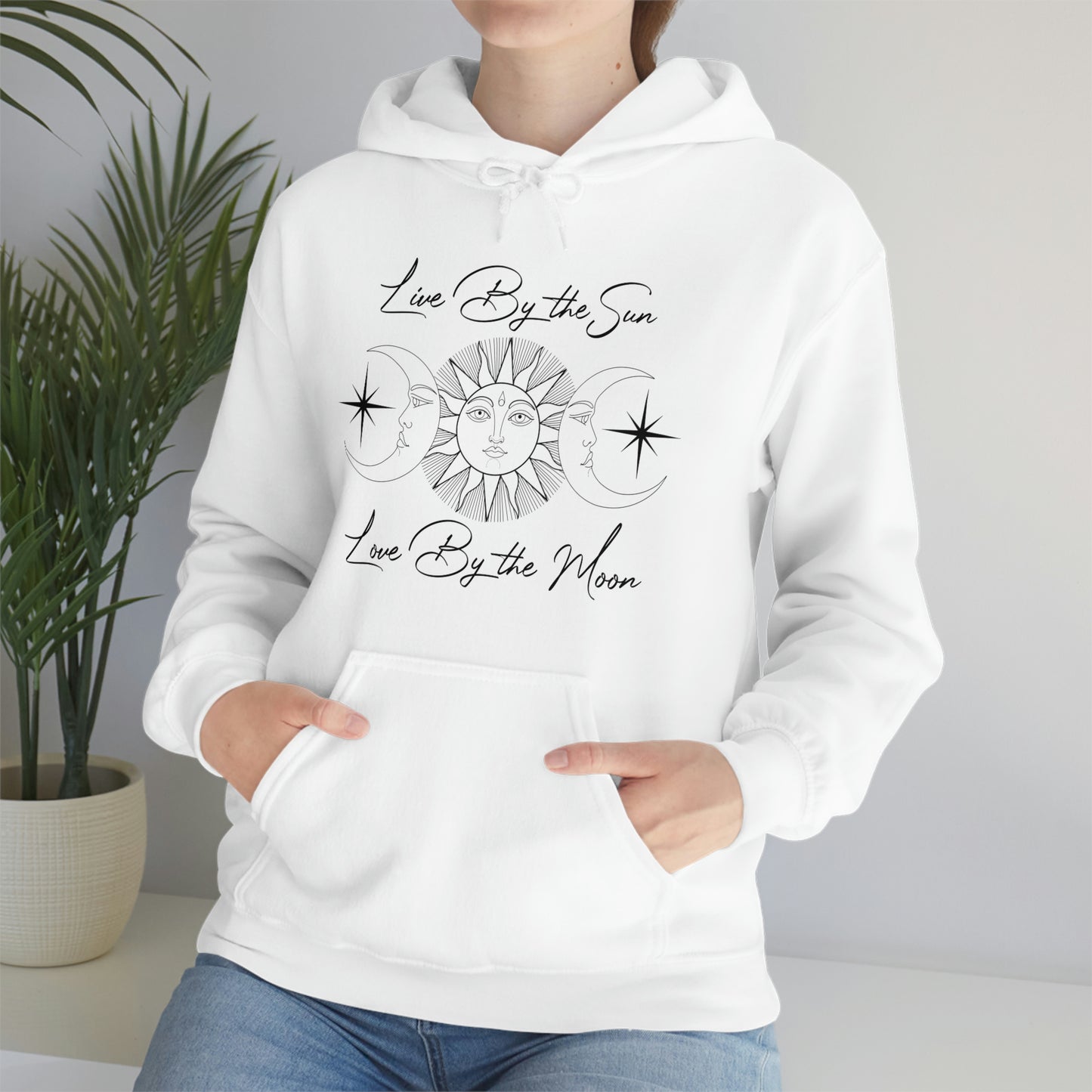 Live by The Sun Black Font Unisex Heavy Blend™ Hooded Sweatshirt