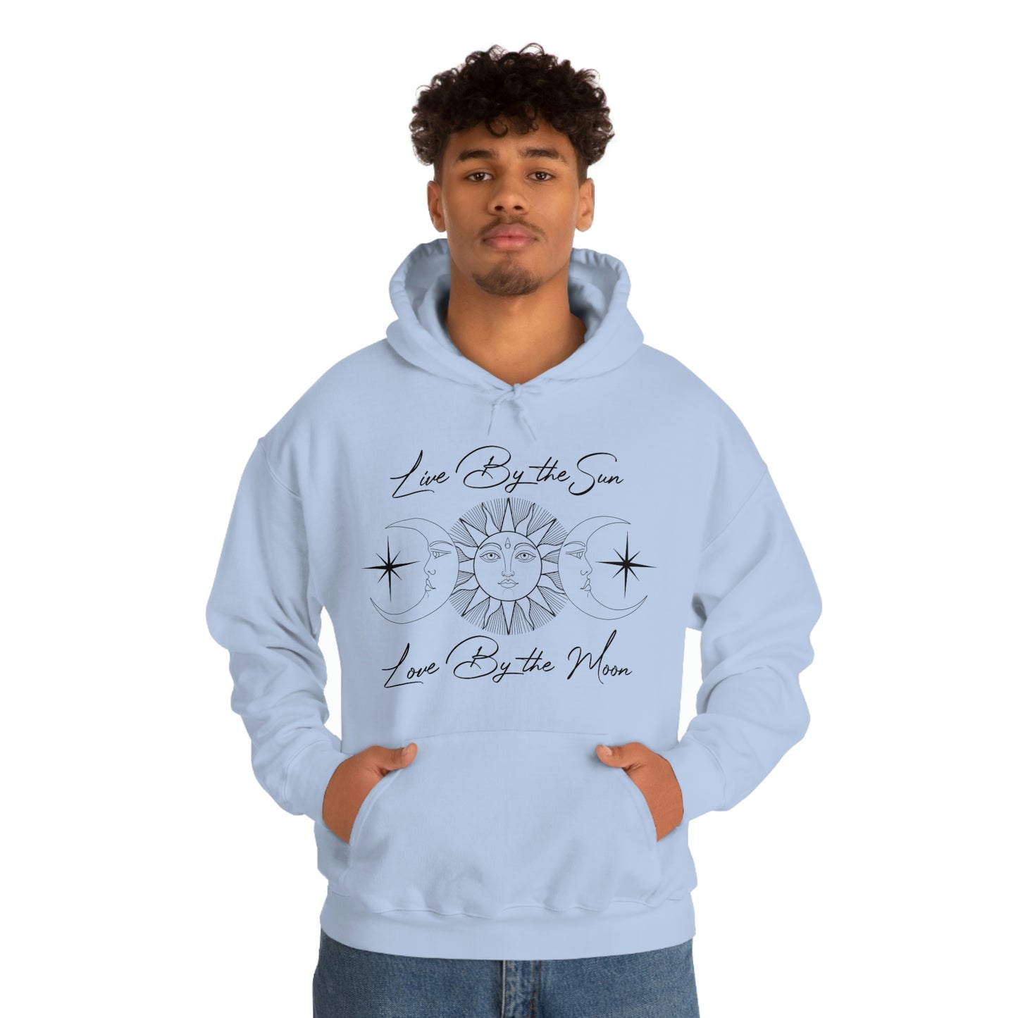 Live by The Sun Black Font Unisex Heavy Blend™ Hooded Sweatshirt