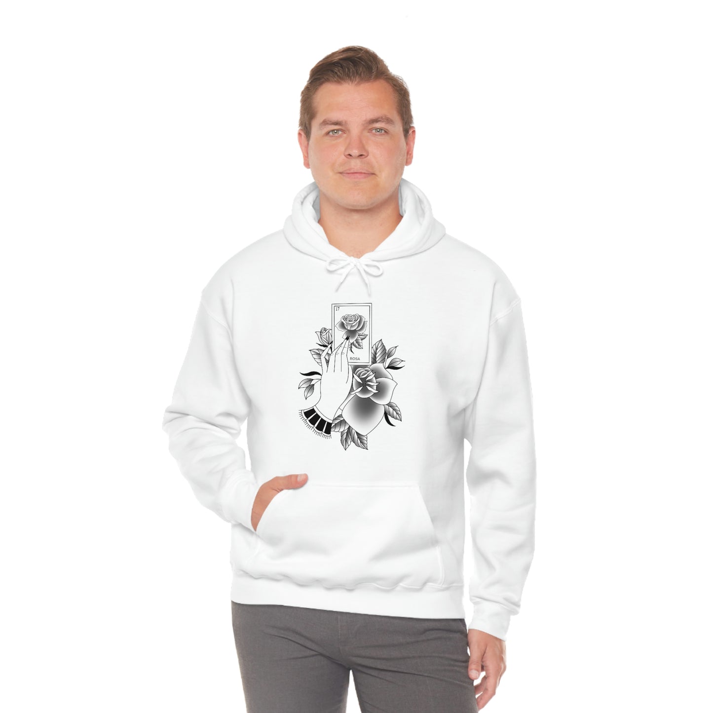 Rosa Card Black Shaded Unisex Heavy Blend™ Hooded Sweatshirt