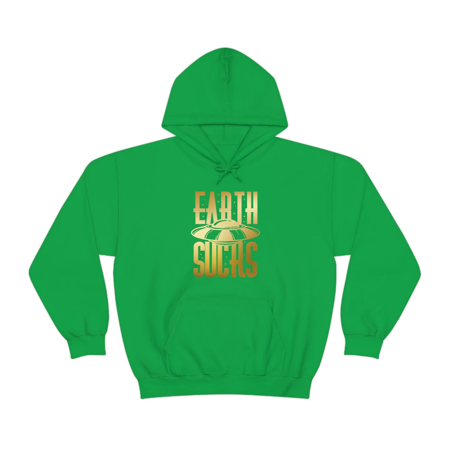 Earth Sucks Gold Font Unisex Heavy Blend™ Hooded Sweatshirt