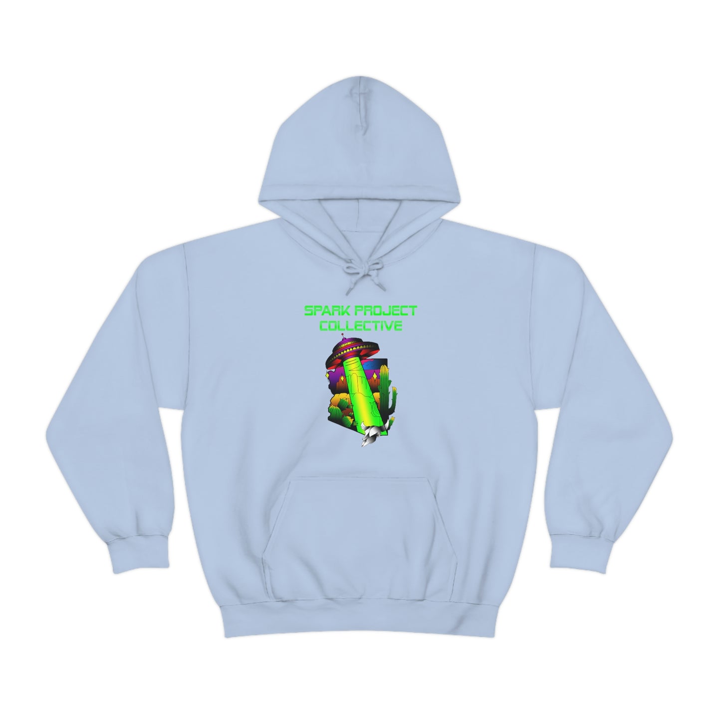 UFO Spark Green Font Unisex Heavy Blend™ Hooded Sweatshirt