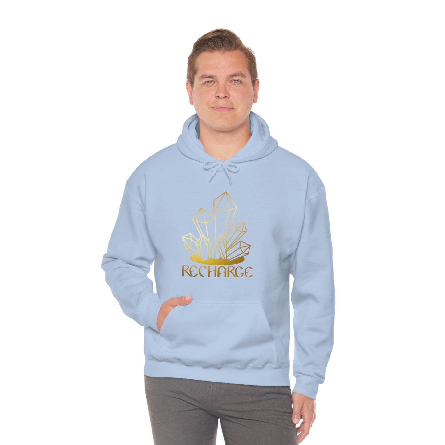 Recharge Gold Font Unisex Heavy Blend™ Hooded Sweatshirt