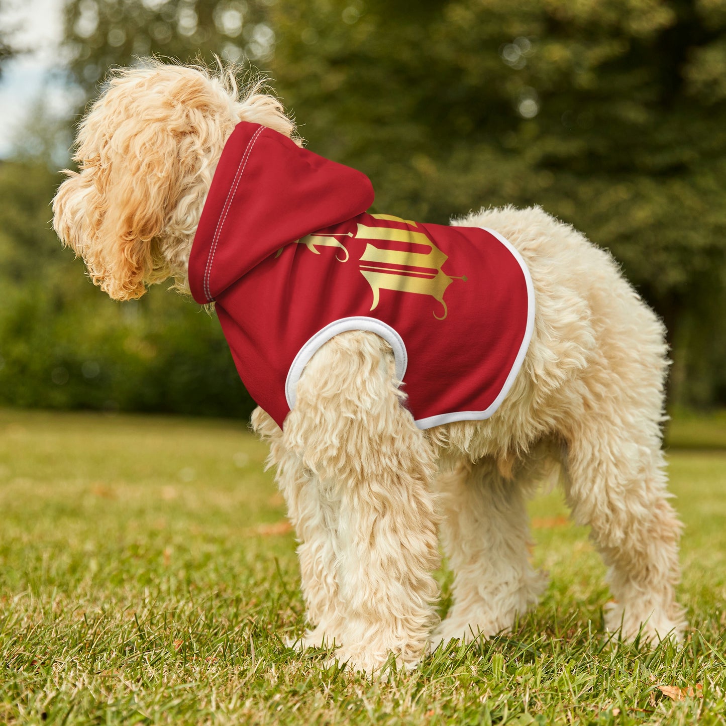 Four of Wands Red Dog Hoodie