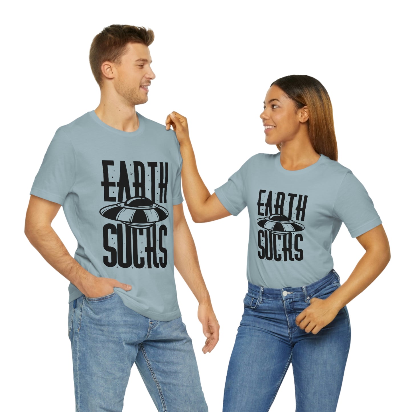 Earth Sucks Black Font Unisex Jersey Short Sleeve Tee