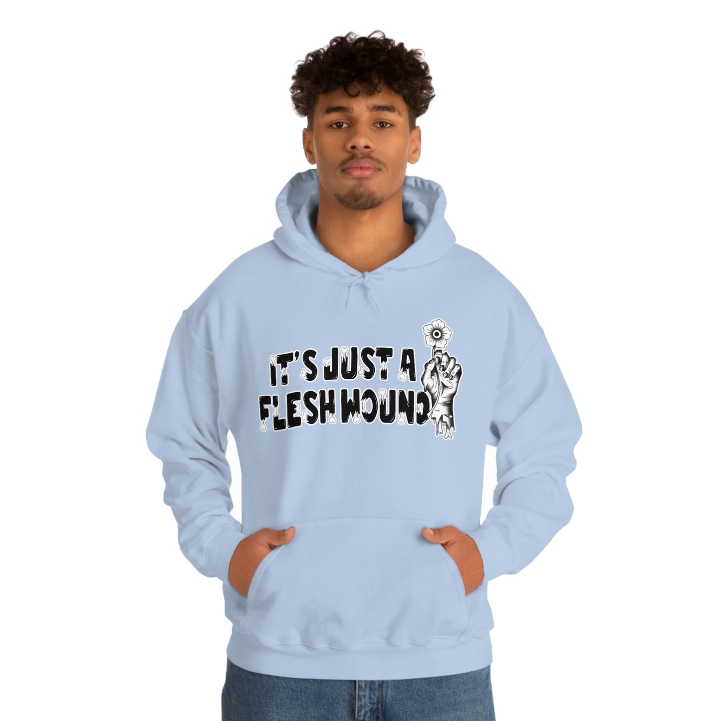 It's Just A Flesh Wound Dark Unisex Heavy Blend™ Hooded Sweatshirt