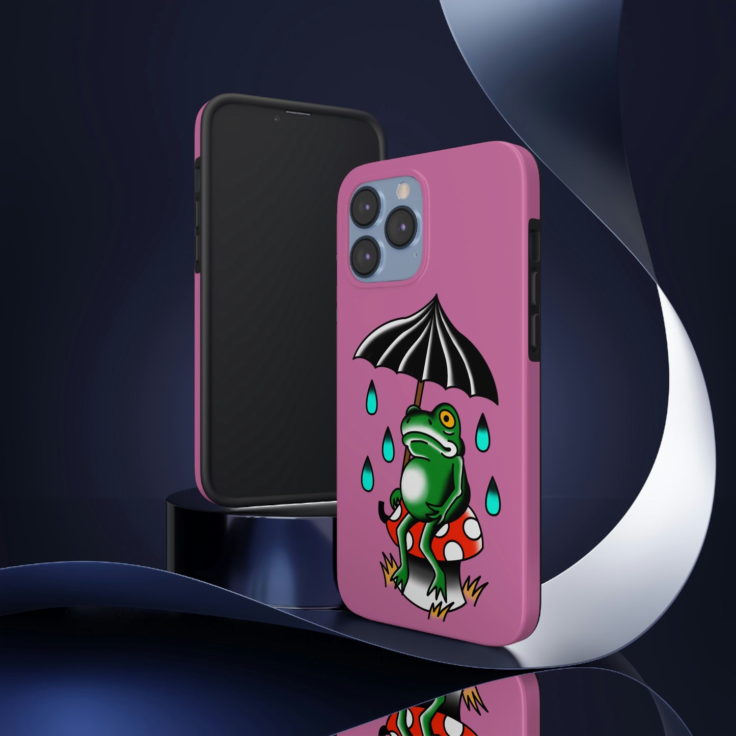 Rainy Day Frog Pink Tough Phone Cases, Case-Mate