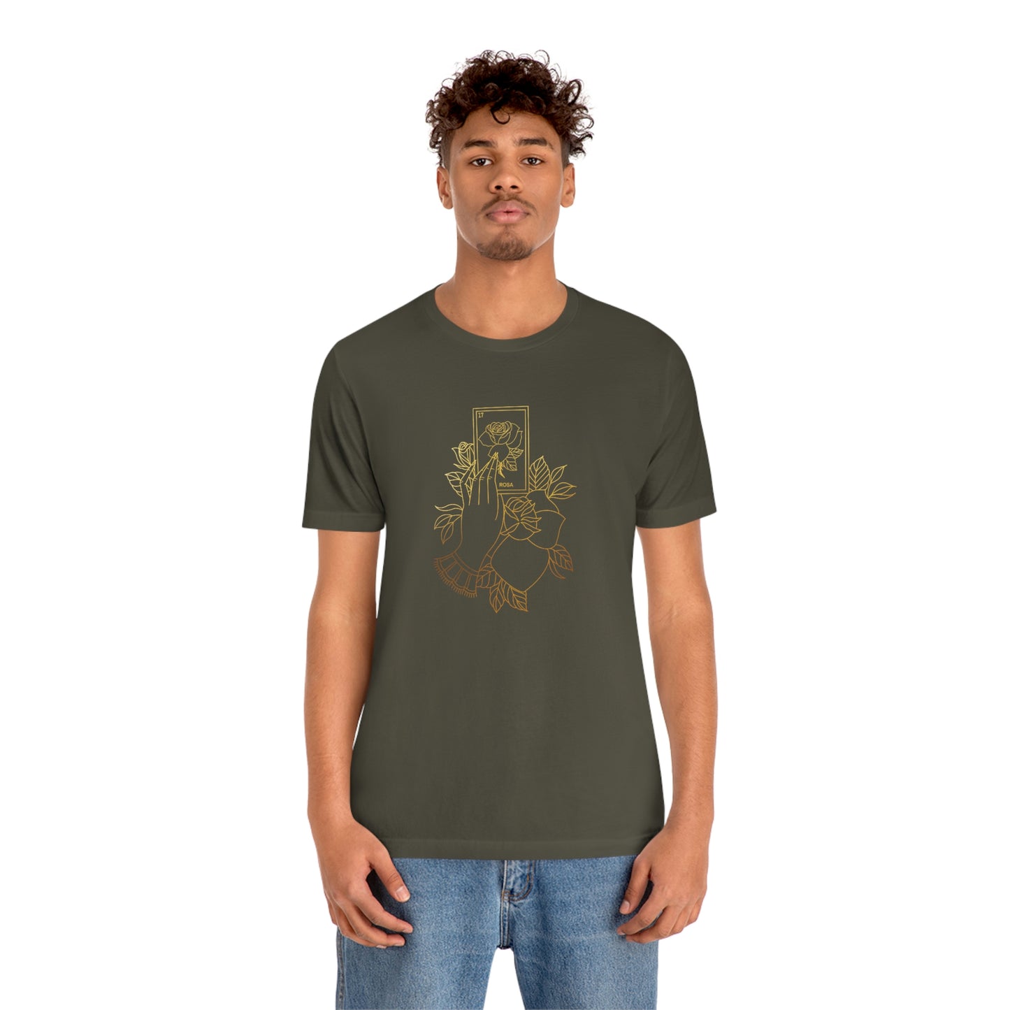 Rosa Card Gold Lines Unisex Jersey Short Sleeve Tee