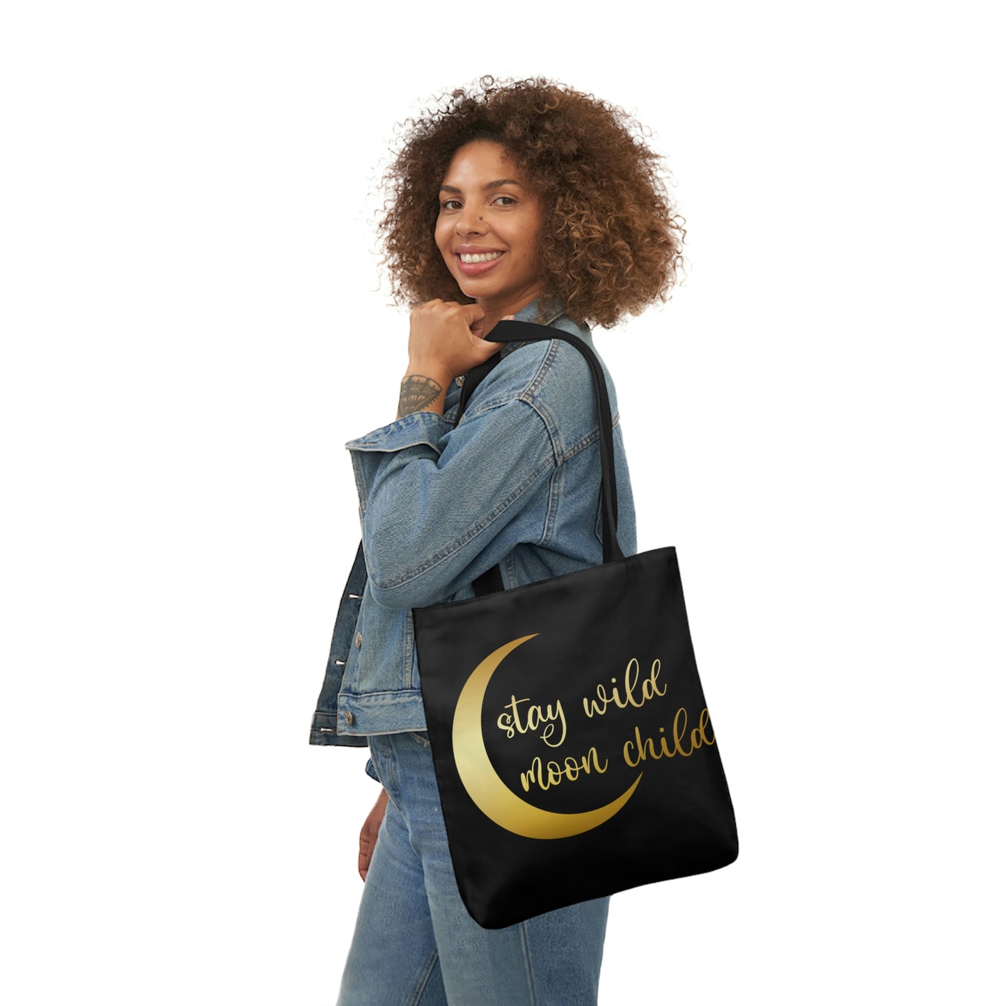 Stay Wild Moon Child AOP Polyester Canvas Tote Bag