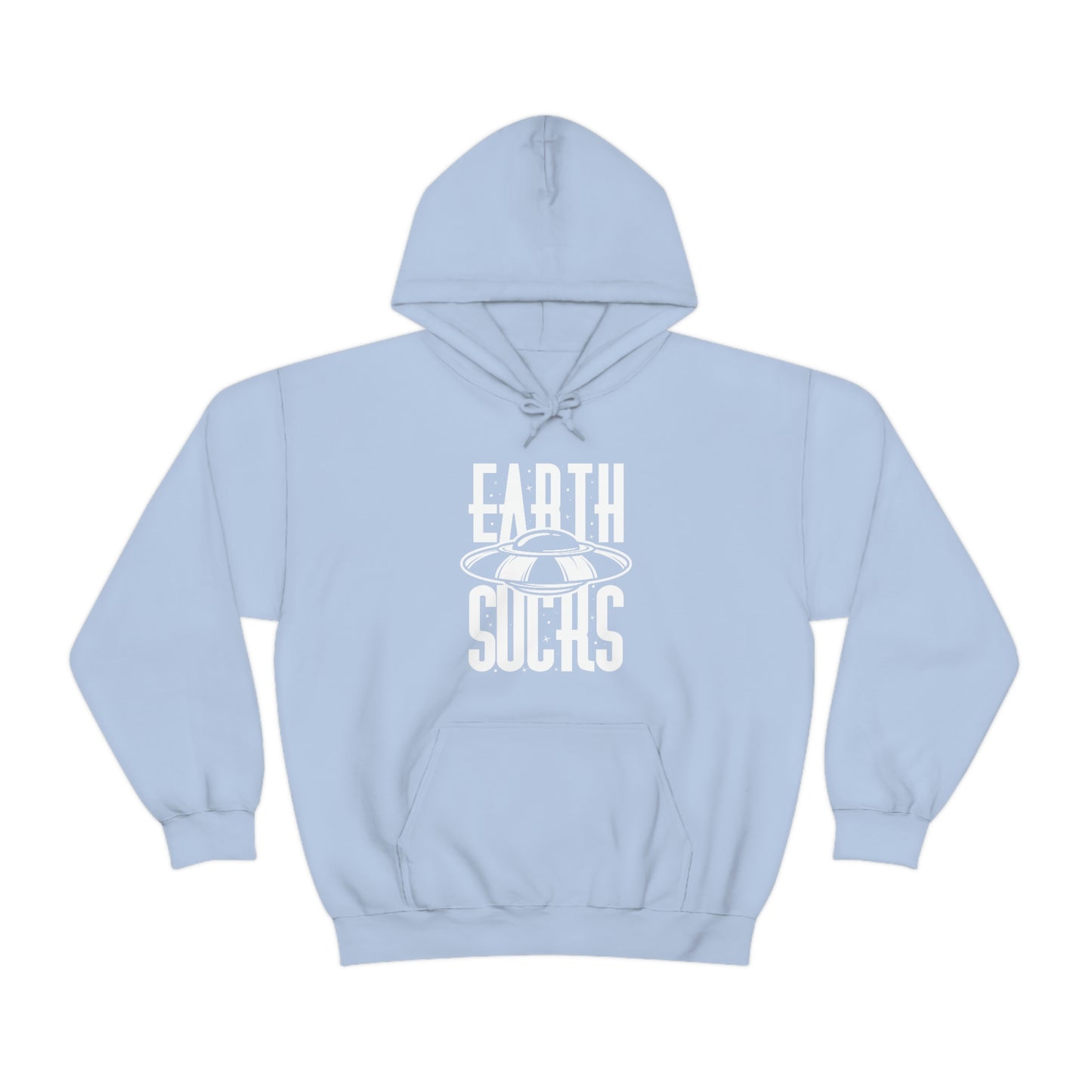 Earth Sucks White Font Unisex Heavy Blend™ Hooded Sweatshirt