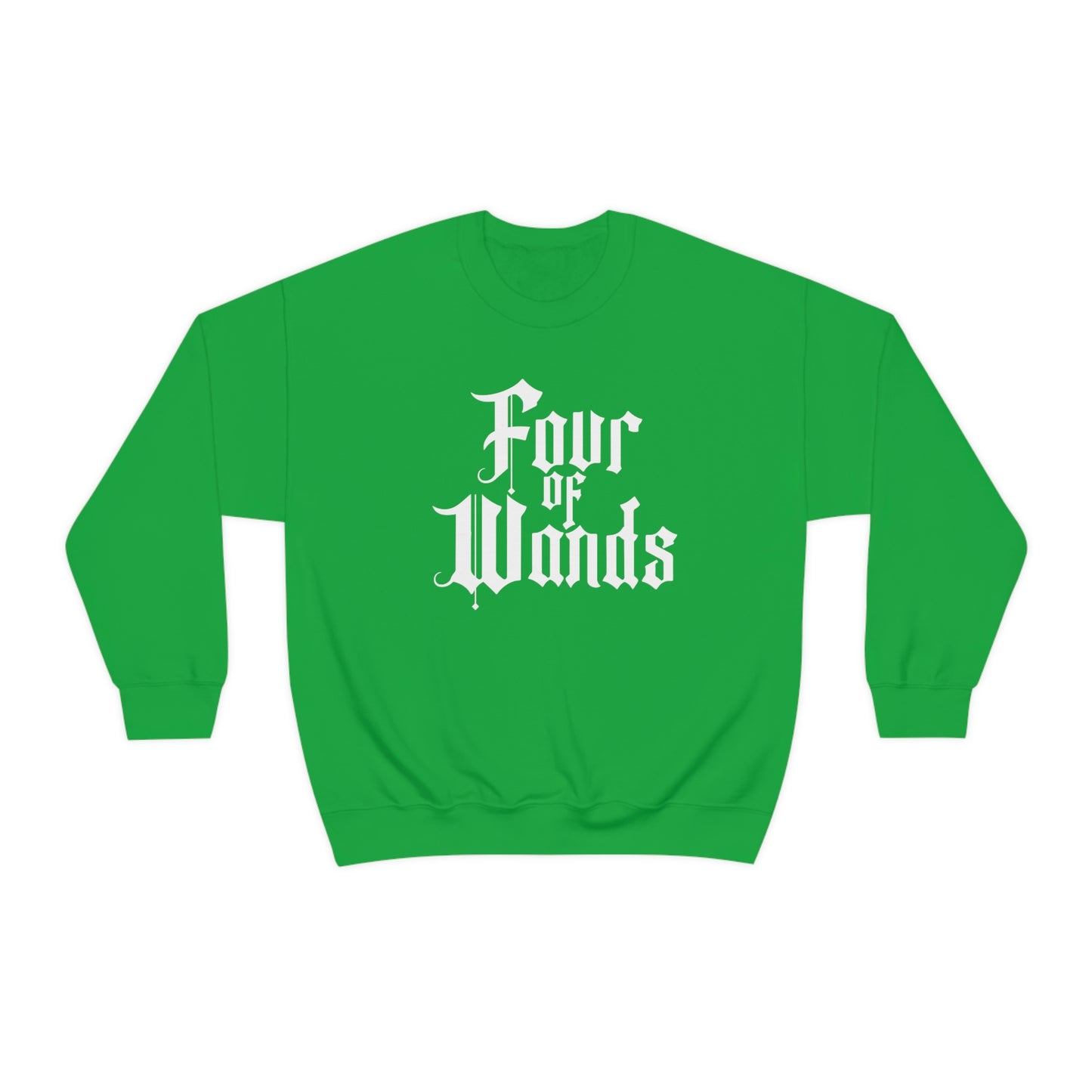 Four of Wands White Logo unisex heavy blend crewneck sweatshirt