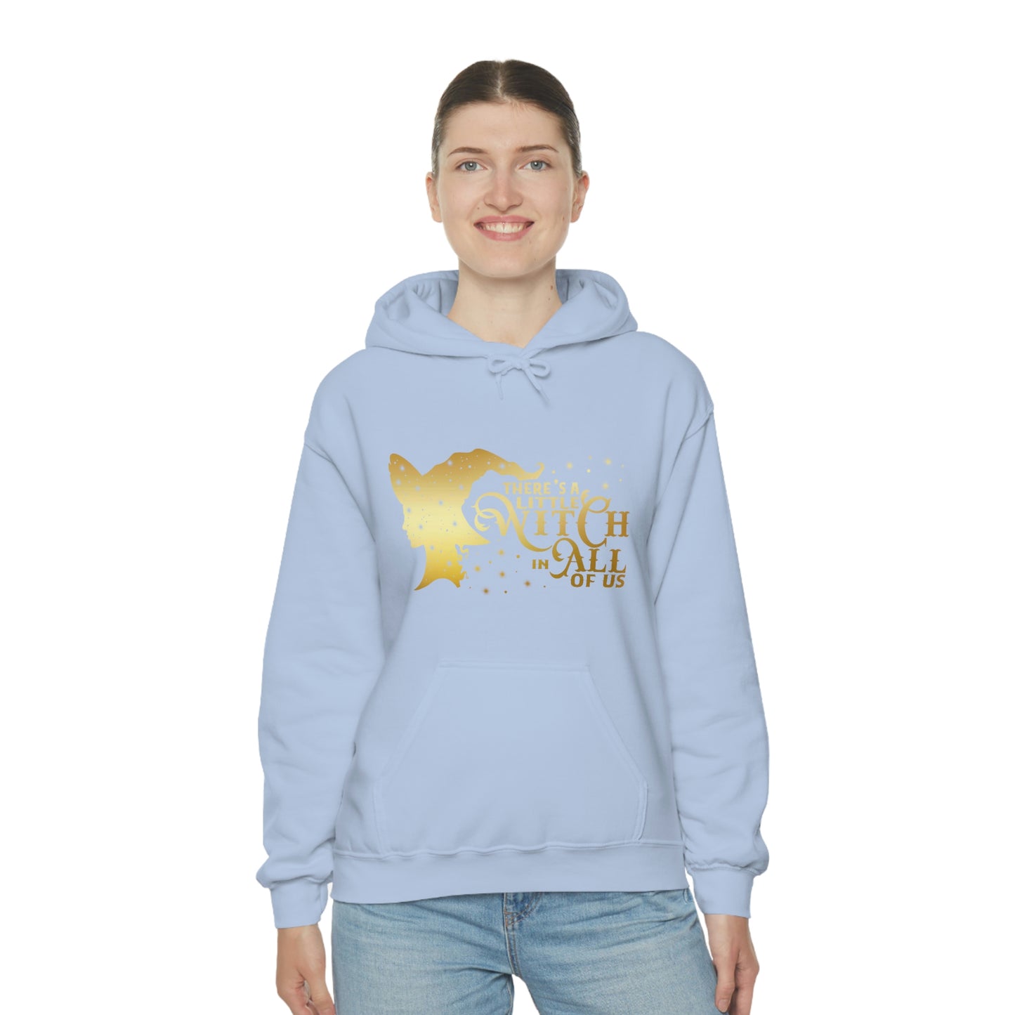 Witch In All of Us Gold Font Unisex Heavy Blend™ Hooded Sweatshirt