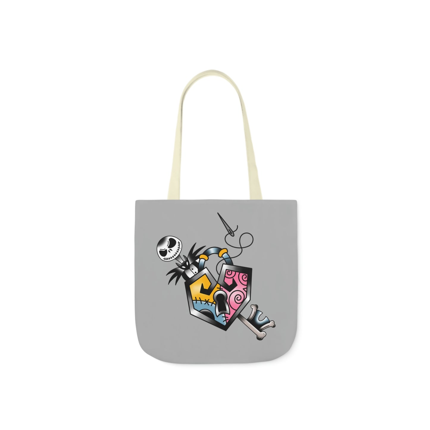 JS Lock and Key AOP Polyester Canvas Tote Bag